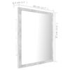 vidaXL Mirror Concrete Grey Engineered Wood, Acrylic 15.7 x 3.3 x 14.6 in
