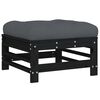 vidaXL Garden Lounge Set Black Solid pine wood 6 Piece Set Modular