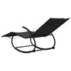 vidaXL Sun Lounger Black Powder-coated steel, textilene Medium