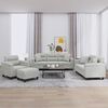 vidaXL 4 Piece Sofa Set with Pillows Light Gray Microfiber Fabric