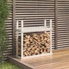 vidaXL Firewood Rack White 43.3x13.8x42.7" Solid Wood Pine