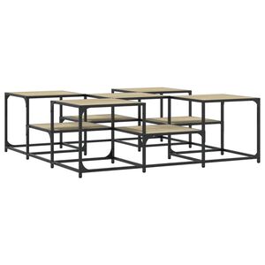 vidaXL Coffee Table Sonoma oak Engineered wood Medium Adjustable Feet