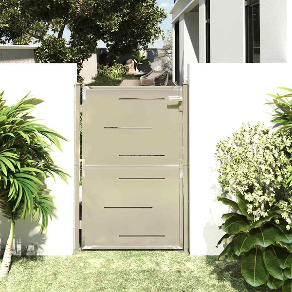 vidaXL Garden Gate 39.4" x 57.1" Stainless Steel