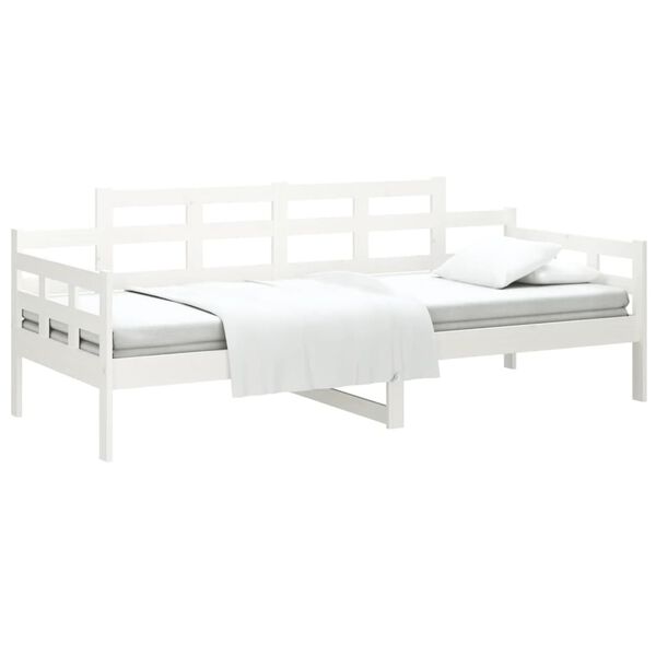 vidaXL Day Bed White Solid pine wood, plywood 31.5x79 in Convertible
