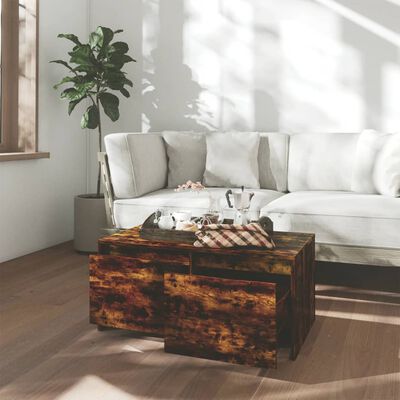 vidaXL Coffee Table Smoked Oak 35.4"x19.7"x16.3" Engineered Wood