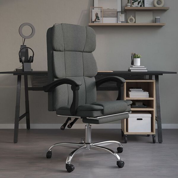 vidaXL Reclining Office Chair Dark Gray