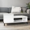 vidaXL Coffee Table High Gloss White Engineered Wood, Metal Large