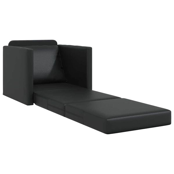 vidaXL Sofa Bed Black 29.13 x 30.31 x 31.89 in Artificial Leather