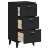 vidaXL Bedside Table Black Engineered wood, plastic Compact