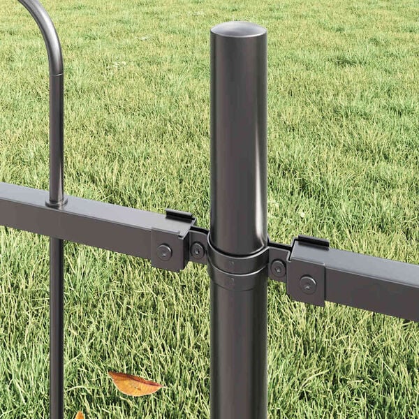 vidaXL Garden Fence Gray 5.1 x 1 m Powder-coated steel