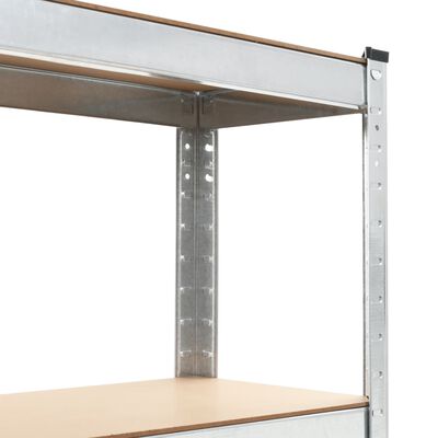 vidaXL 5-Layer Storage Shelf Silver Steel&Engineered Wood