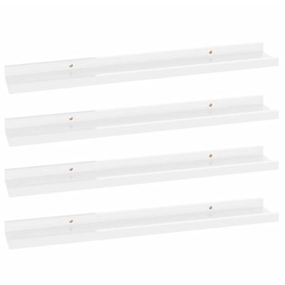 vidaXL Wall Shelves 4 pcs High Gloss White 23.6"x3.5"x1.2"