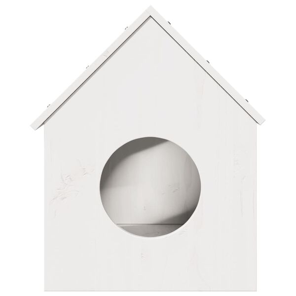 vidaXL Cat House White Solid Pine Wood 16.1 x 19.7 x 19.7 in Durable