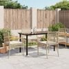 vidaXL Garden Dining Set Beige, Black, Cream