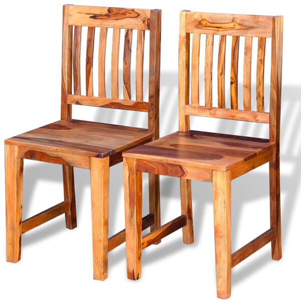 vidaXL Dining Chairs 2 pcs Solid Acacia Wood