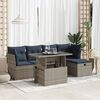vidaXL 6 Piece Patio Sofa Set with Cushions Gray Poly Rattan Acacia