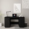 vidaXL Desk Black Solid Pine Wood Medium Desk Rectangular Modern