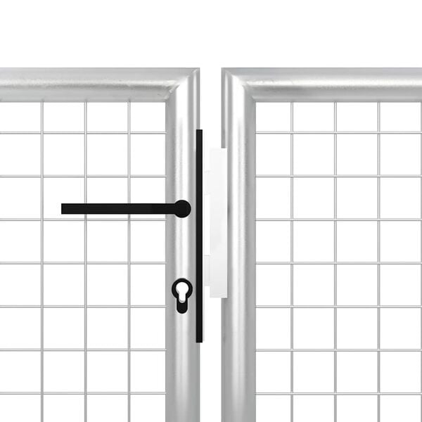 vidaXL Garden Gate Steel 196.9x39.4" Silver