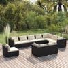 vidaXL Garden Lounge Set Black, Cream