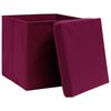 vidaXL Storage Box Set of 10 Dark Red Non-woven fabric (100% polyester)