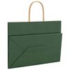 vidaXL Paper Bags 50 pcs with Handles Green 32x17x25 cm