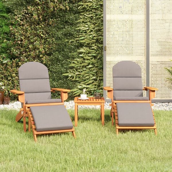 vidaXL Garden Lounge Set Natural Wood Solid Acacia Wood, Fabric Standard