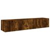 vidaXL TV Wall Cabinet Set of 2 Smoked Oak Engineered wood Floating Unit