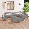vidaXL Garden Lounge Set Grey Solid pine wood Medium Modular