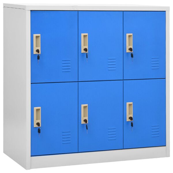 vidaXL Locker Cabinet Set of 5 Light gray and blue Steel Standard