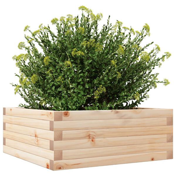 vidaXL Garden Planter Natural Wood Solid Pine Wood Medium