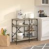vidaXL Baker's Rack Sonoma Oak 35.4"x15.7"x33.1" Engineered Wood and Metal