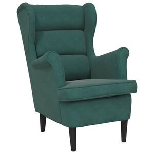 vidaXL Armchair Dark green Velvet, Plywood Standard Armchair Other
