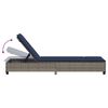 vidaXL Sun Lounger with Cushions Grey 55x200x25,5cm Poly Rattan