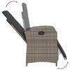 vidaXL Garden Dining Set Gray Poly rattan Standard Adjustable Footrests