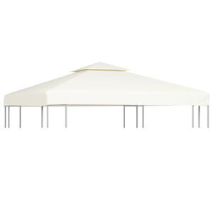 vidaXL Gazebo Canopy Cream White Polyester, PVC coated 9.8 x 9.8 ft