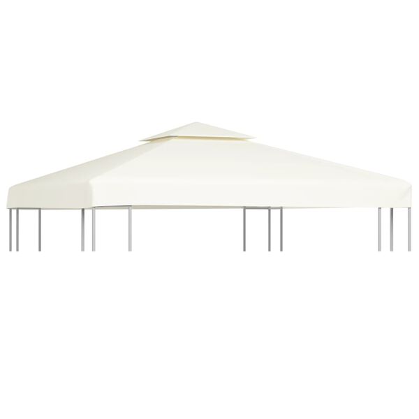 vidaXL Gazebo Canopy Cream White Polyester, PVC coated 9.8 x 9.8 ft