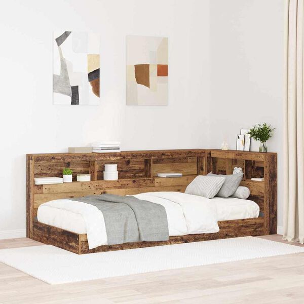 vidaXL Storage Headboard with Shelf Old Wood 29.53 in Engineered Wood