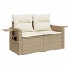 vidaXL Garden Sofa Set Beige PE rattan Large Modular Garden Sofa Set