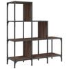 vidaXL Bookcase Brown oak Engineered wood, metal Medium Adjustable Feet