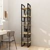 vidaXL Book Cabinet Natural wood and black Pinewood and metal Medium