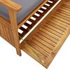 vidaXL Storage Bench Dark grey seat cushion, Natural wood