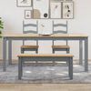 vidaXL Dining Table Panama Gray Solid Pine Wood 70.9x35.4x29.5 in