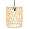 vidaXL Lamp Shade Brown Wicker, Metal Ø9.1 x 11.0 in Lamp Shade
