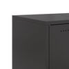 vidaXL Bedside Cabinet Black Steel Medium Bedside Cabinet Rectangular