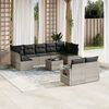 vidaXL Garden Sofa Set Light Grey, Dark Grey PE Rattan, Powder-Coated Steel