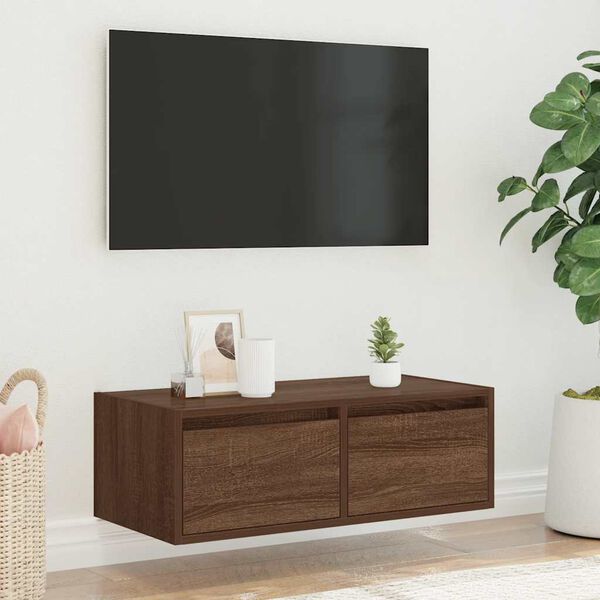 vidaXL TV Cabinet Brown oak Engineered wood Standard TV Cabinet