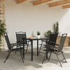 vidaXL Garden Chair Set of 4 Melange grey Textilene fabric, Steel
