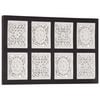 vidaXL Hand-Carved Wall Panel MDF 15.7"x31.5"x0.6" Black and White