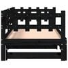 vidaXL Day Bed Black Solid pine wood Double