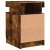 vidaXL Bedside Cabinet with LED Lights Smoked Oak 13.8"x15.4"x21.7"